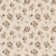Vintage seamless pattern with roses N2