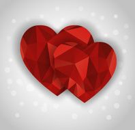 two abstract diamond hearts shape
