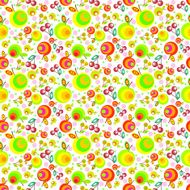 Cute fruits seamless background on white N3