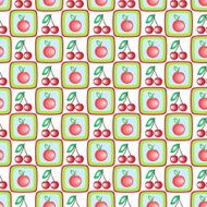 Cute fruits seamless background on white N5