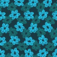 Sketchy Blue Flower Pattern