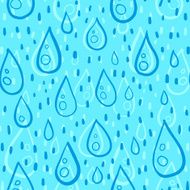 Blue water drops rainy vector seamless pattern N2