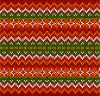 Red zigzag stripes vector knit seamless pattern