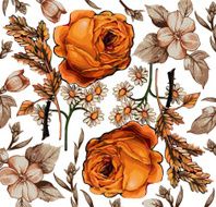 Flowers Roses Vector Beautiful background with a flower ornament
