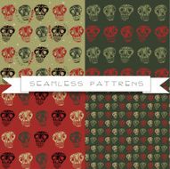 set of four skull patterns N2