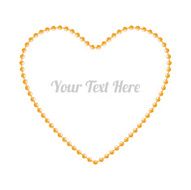 Golden bead chain shaped in heart form
