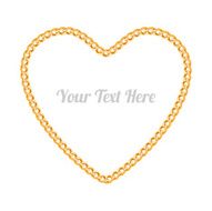 Thin golden chain shaped in heart form