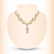 golden feminine necklace with pearl pendants