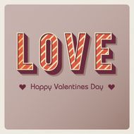 retro style love lettering - valentines day background