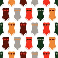 Seamless pattern of colored swimsuits