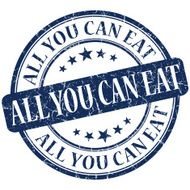 All you can eat grunge blue round stamp N2