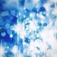 Abstract blue background with christmas lights