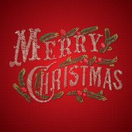Embroidered Merry Christmas card