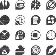 Silhouette Simple Business and office icons N3