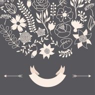 Romantic background of various flowers in retro style N2
