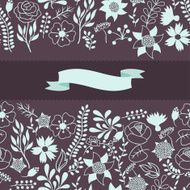 Romantic seamless pattern of various flowers in retro style