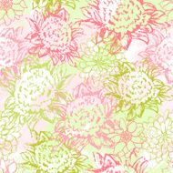 Vector background with hand drawn flowers (Seamless Pattern) N8
