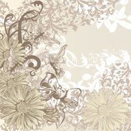 Cute wedding background in floral vintage style for design