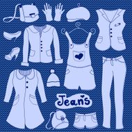 Vector jeans clothes set