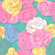 vector pattern with roses N7