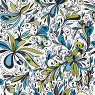 Seamless doodle floral background N2