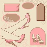 Fashion background with feminine shoe