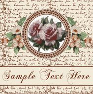 Greeting card Roses Beautiful frame with a flower ornament N7