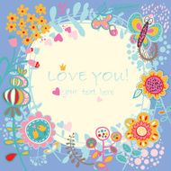 Floral Love background Vector illustration