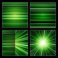 Abstract green stripes colorful backgrounds set