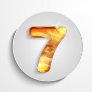 light circle icon wood number 7