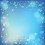 Winter snowflakes and soft highlights background Place for text