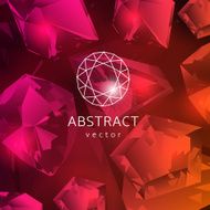 Abstract red background with glowing gems