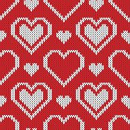 Seamless knitted sweater pattern with hearts N2