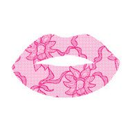 Pink lacy lips applique