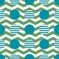 Abstract geometric pattern circles and zigzag