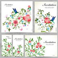 Set of floral cards for your design N2