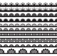 Set of beautiful lace vector trims N6
