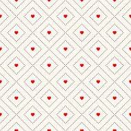 Vector seamless retro pattern with hearts N3
