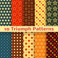 Different vector holiday triumph star shape seamless pattern