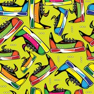 multicolored shoes youth seamless pattern