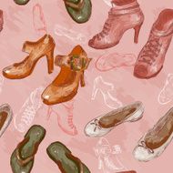 vector seamless pattern with woman shoes