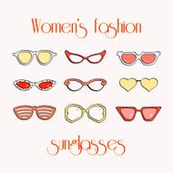 Women fashion isolated sunglasses set N6