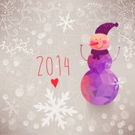 Winter backdrop with snowman