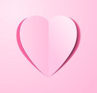 stylized paper heart bent middle