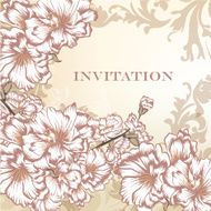 Elegant floral vector invitation card