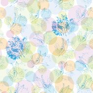 Rainbow circles leaves Seamless pattern vector