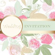 Cute wedding floral invitation for design