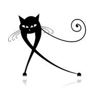 Black cat silhouette for your design