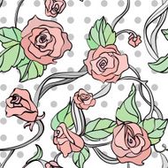 seamless vector pattern with roses N2