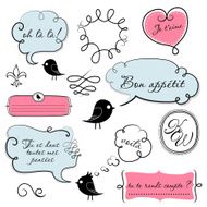 Speech bubbles set in French style N5